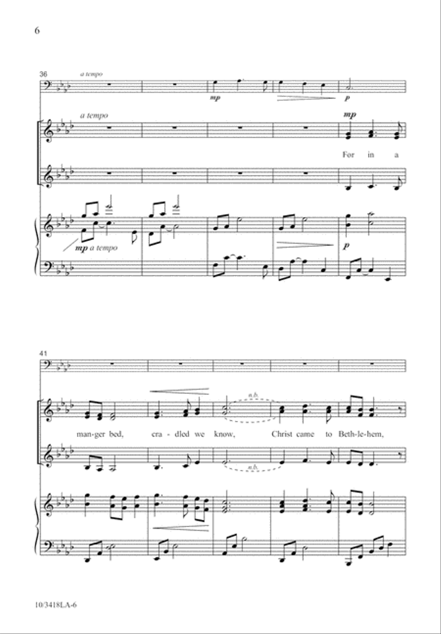 Christ Came to Bethlehem SSA scores gallery preview page 6