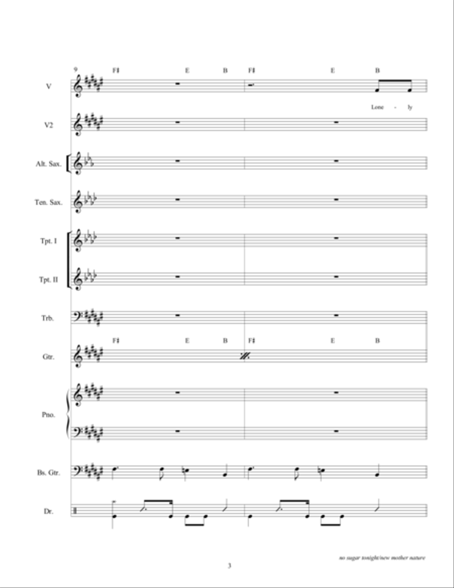 No Sugar Tonight Large Ensemble scores gallery preview page 5