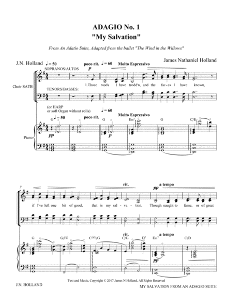Adagio No 1, My Salvation from An Adagio Suite for SATB Choir and Piano 4-Part scores gallery preview page 5