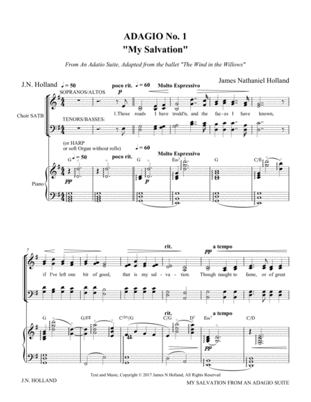 Adagio No 1, My Salvation from An Adagio Suite for SATB Choir and Piano image number null