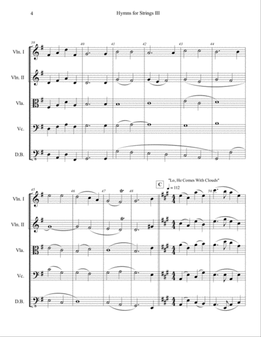 Hymns for Strings III - Charles Wesley String Quartet scores gallery preview page 5