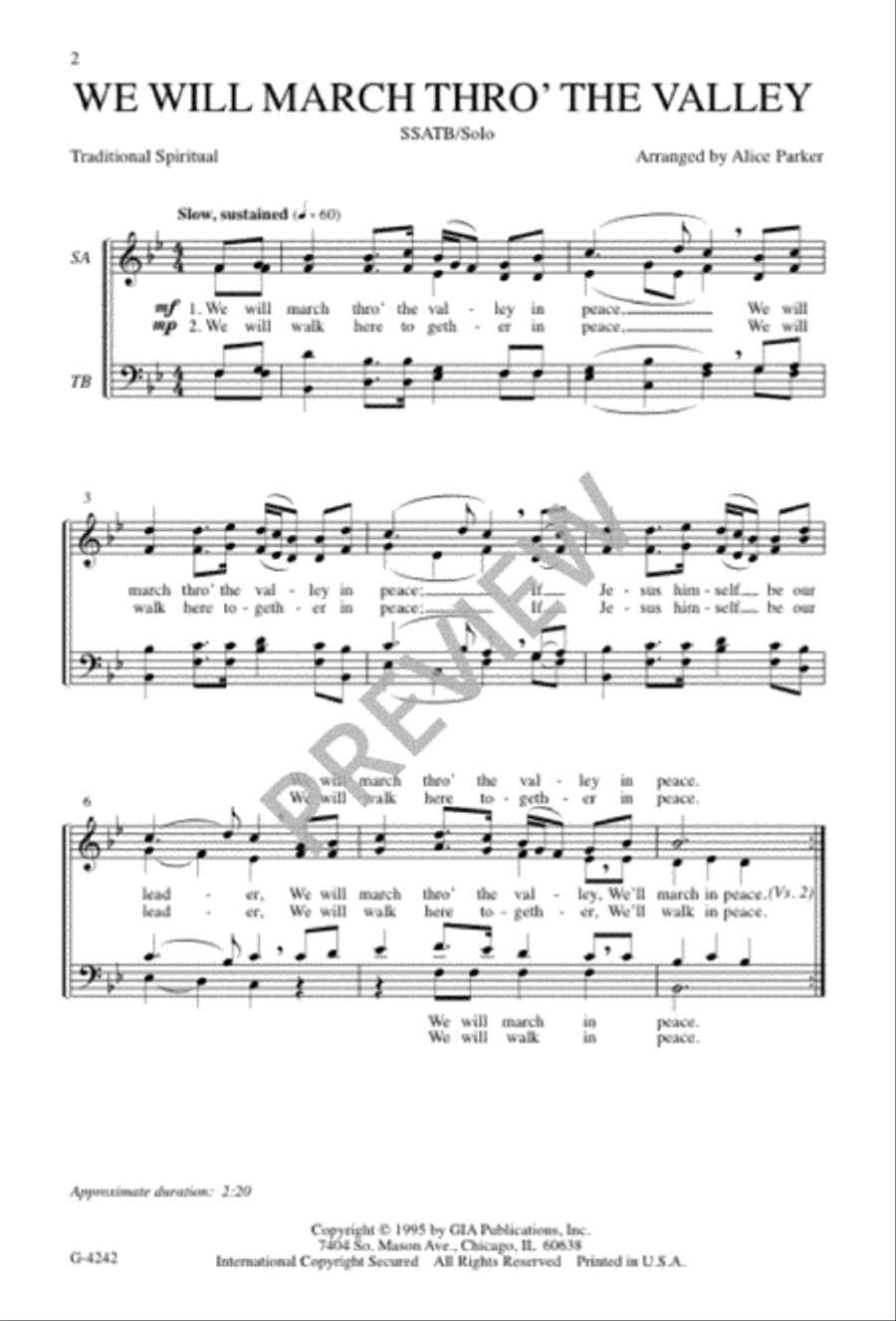 We Will March Thro' the Valley SSATB scores gallery preview page 2