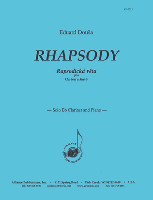 Book cover for Rhapsody For Clarinet And Piano