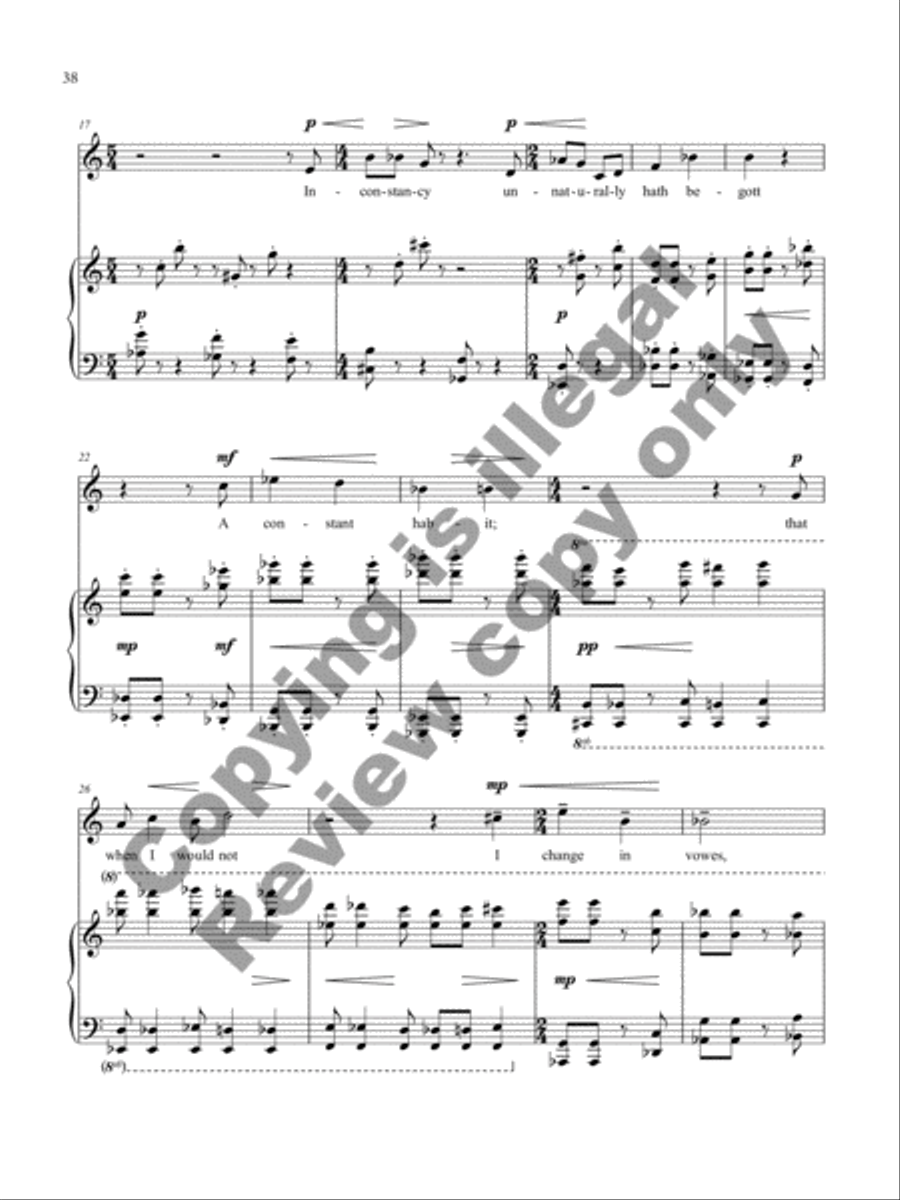 The Holy Sonnets of John Donne: 9 Songs for Tenor and Piano on Sonnets by John Donne Tenor Voice scores gallery preview page 13