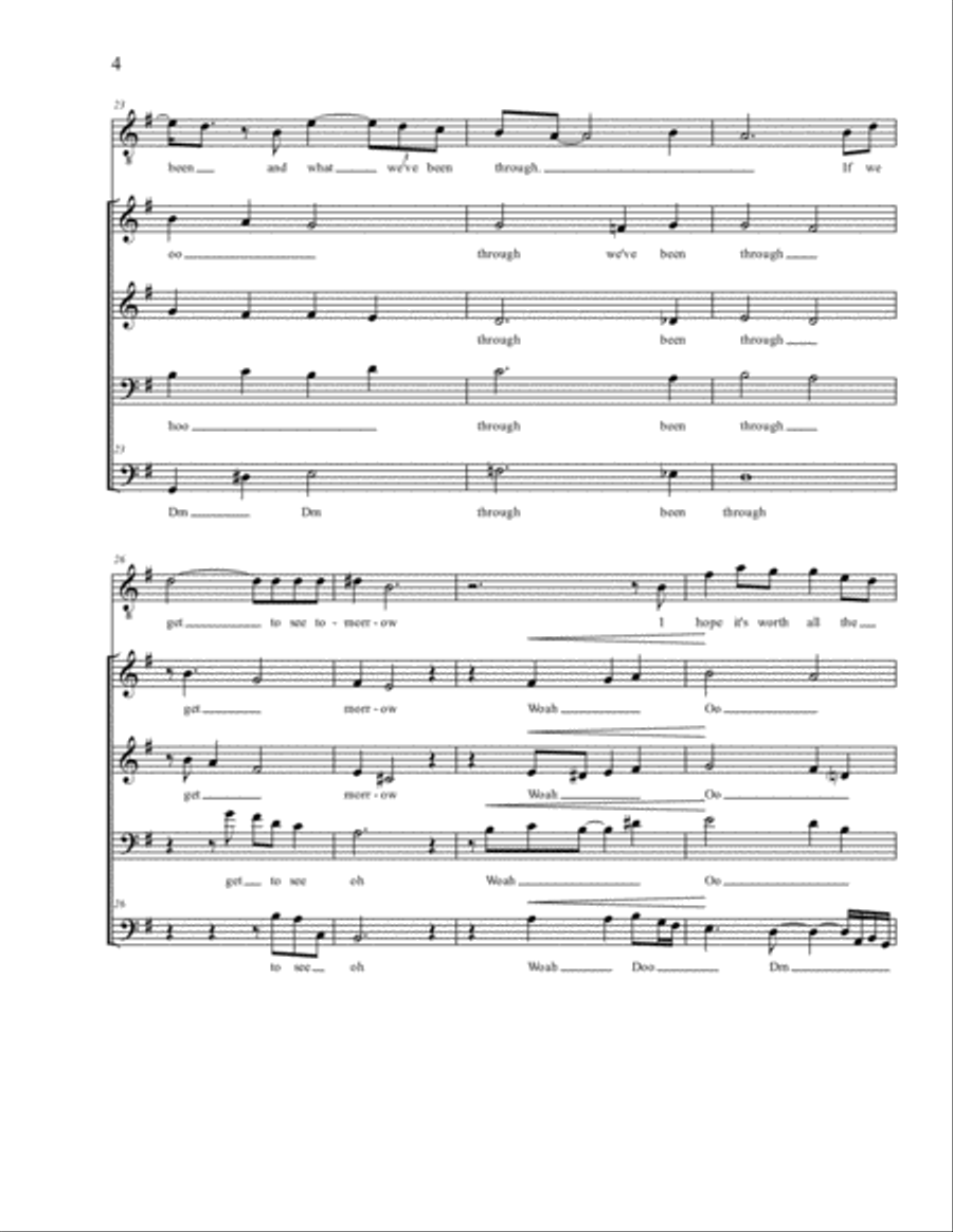 It's So Hard To Say Goodbye To Yesterday 4-Part scores gallery preview page 4