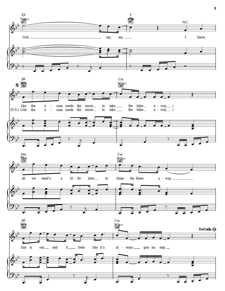 Into Yesterday Piano, Vocal, Guitar scores gallery preview page 3