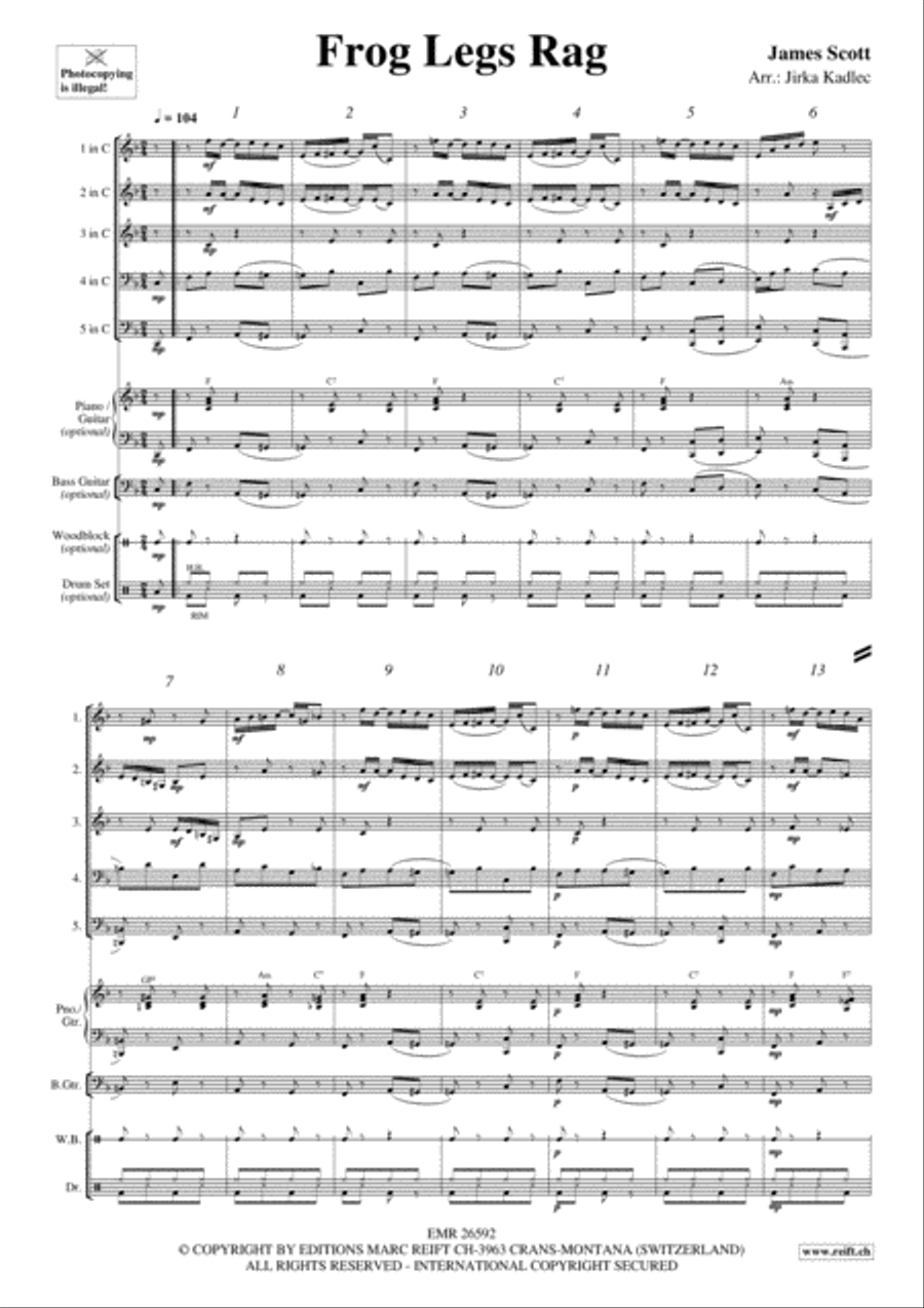Frog Legs Rag Frog Legs Rag Woodwind Quintet scores gallery preview page 3