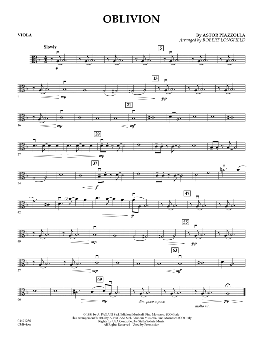 Oblivion - Viola Orchestra scores gallery preview page 1