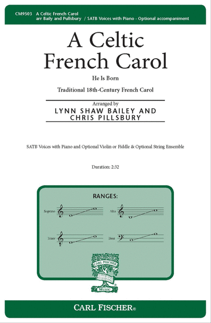 A Celtic French Carol A Celtic French Carol 4-Part scores gallery preview page 1