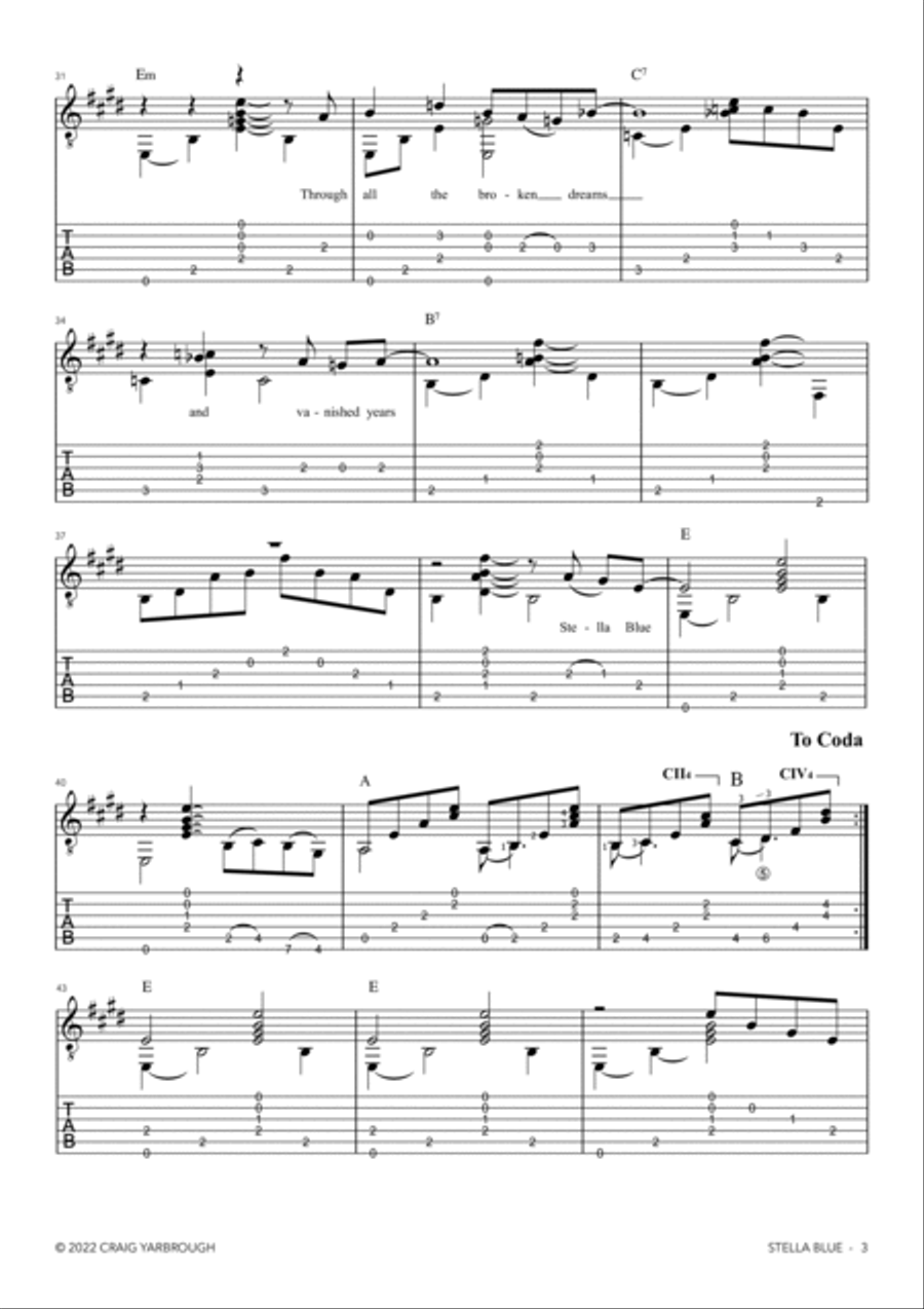 Stella Blue Acoustic Guitar scores gallery preview page 3