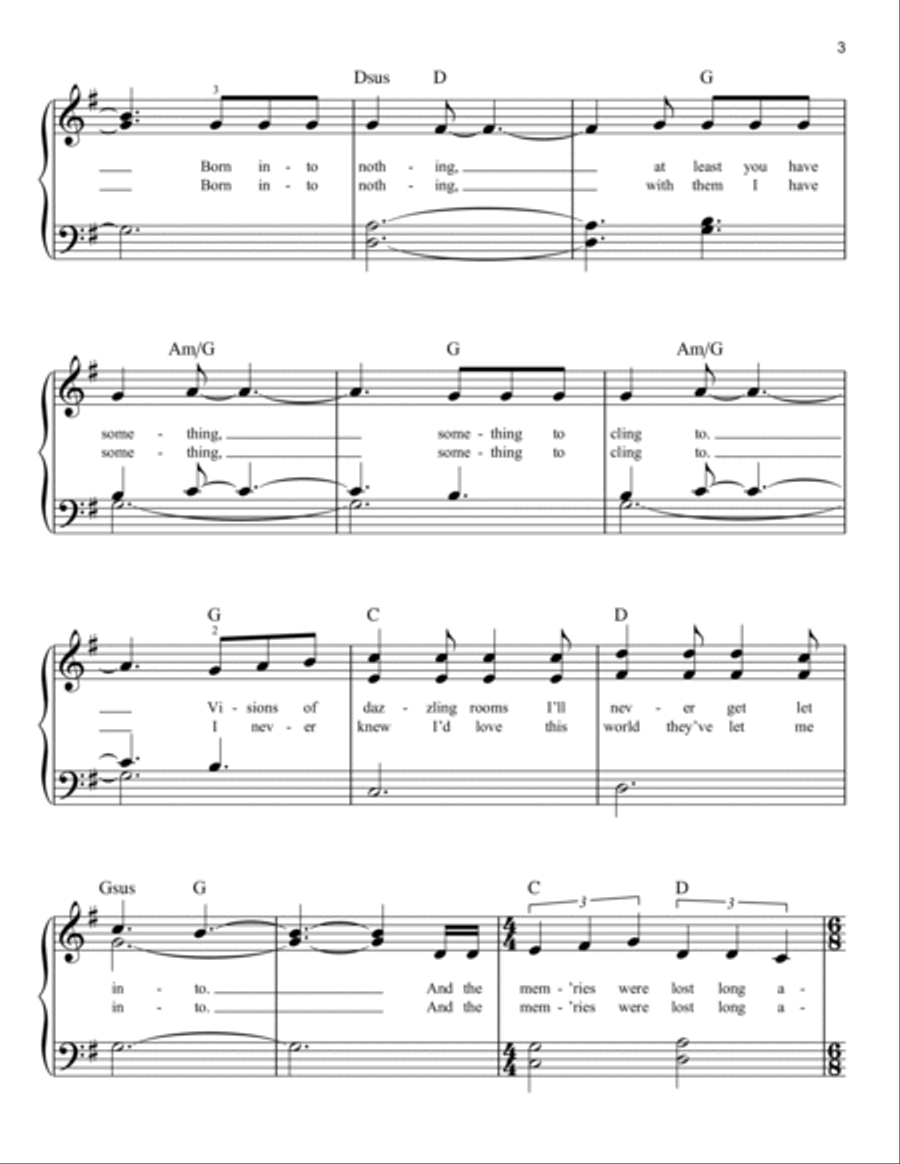 Beautiful Ghosts (from the Motion Picture Cats) Easy Piano scores gallery preview page 3