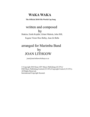 Book cover for Waka Waka (this Time For Africa) - Score Only