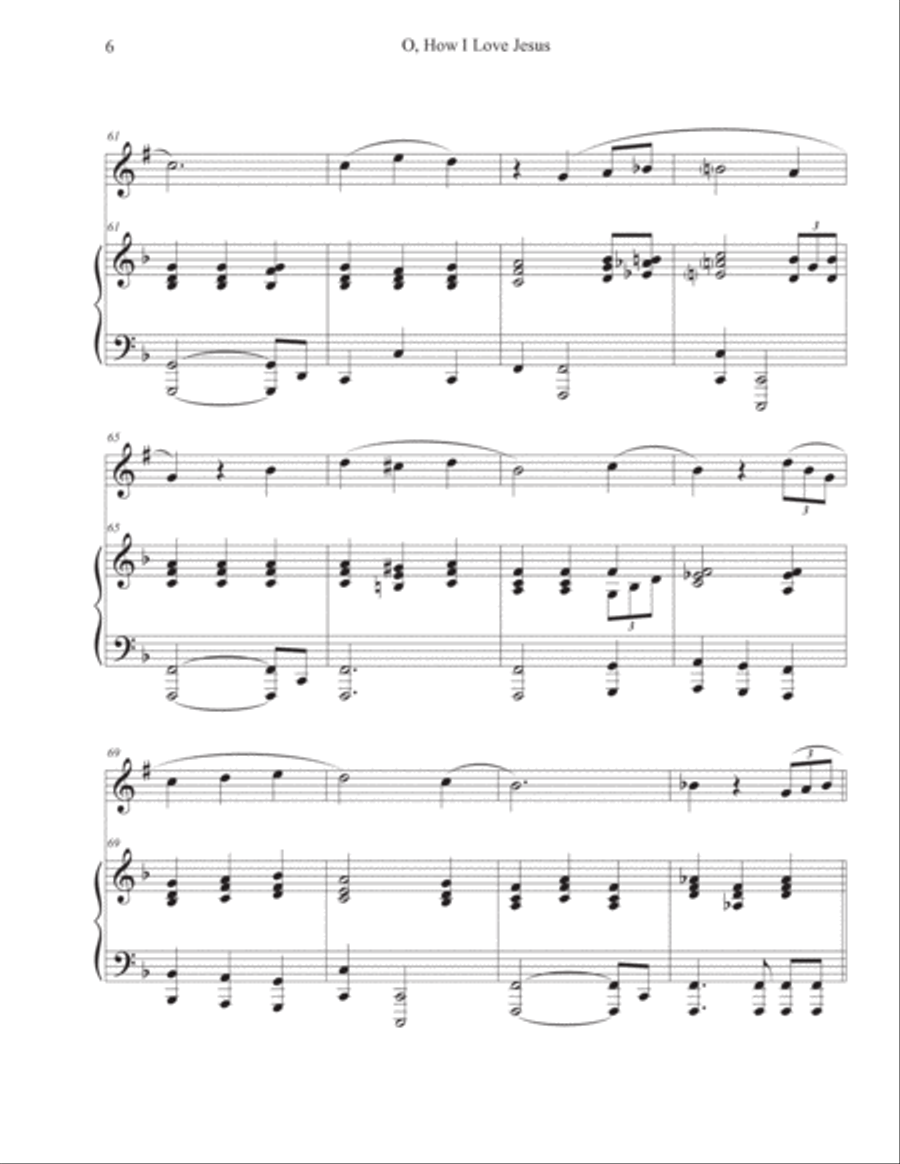 O, How I Love Jesus (Trumpet-Piano) Trumpet Solo scores gallery preview page 6