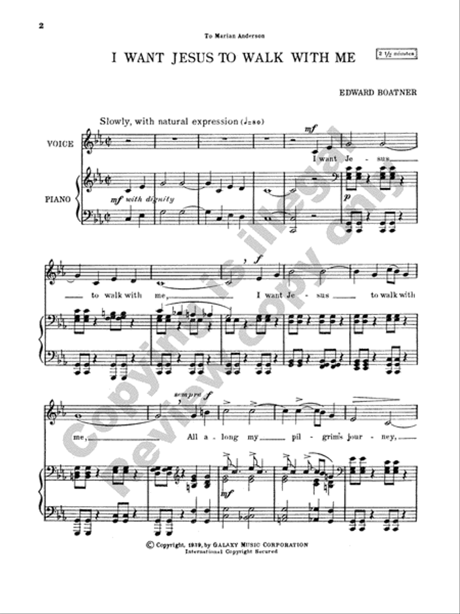 I Want Jesus to Walk with Me Low Voice scores gallery preview page 3