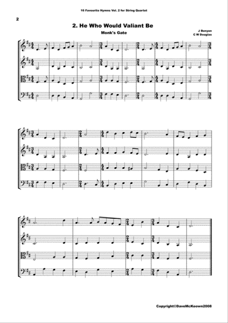 16 Favourite ﻿Hymns for String Quartet (Vol 2.) String Quartet scores gallery preview page 3