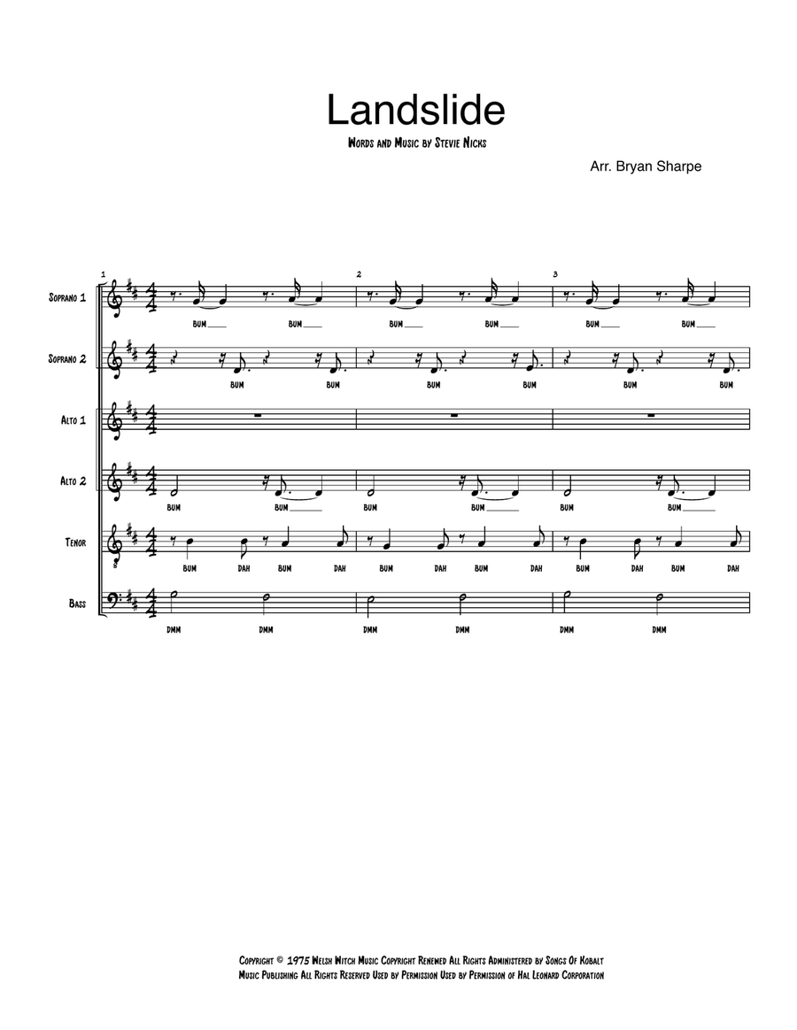 Landslide 4-Part scores gallery preview page 1