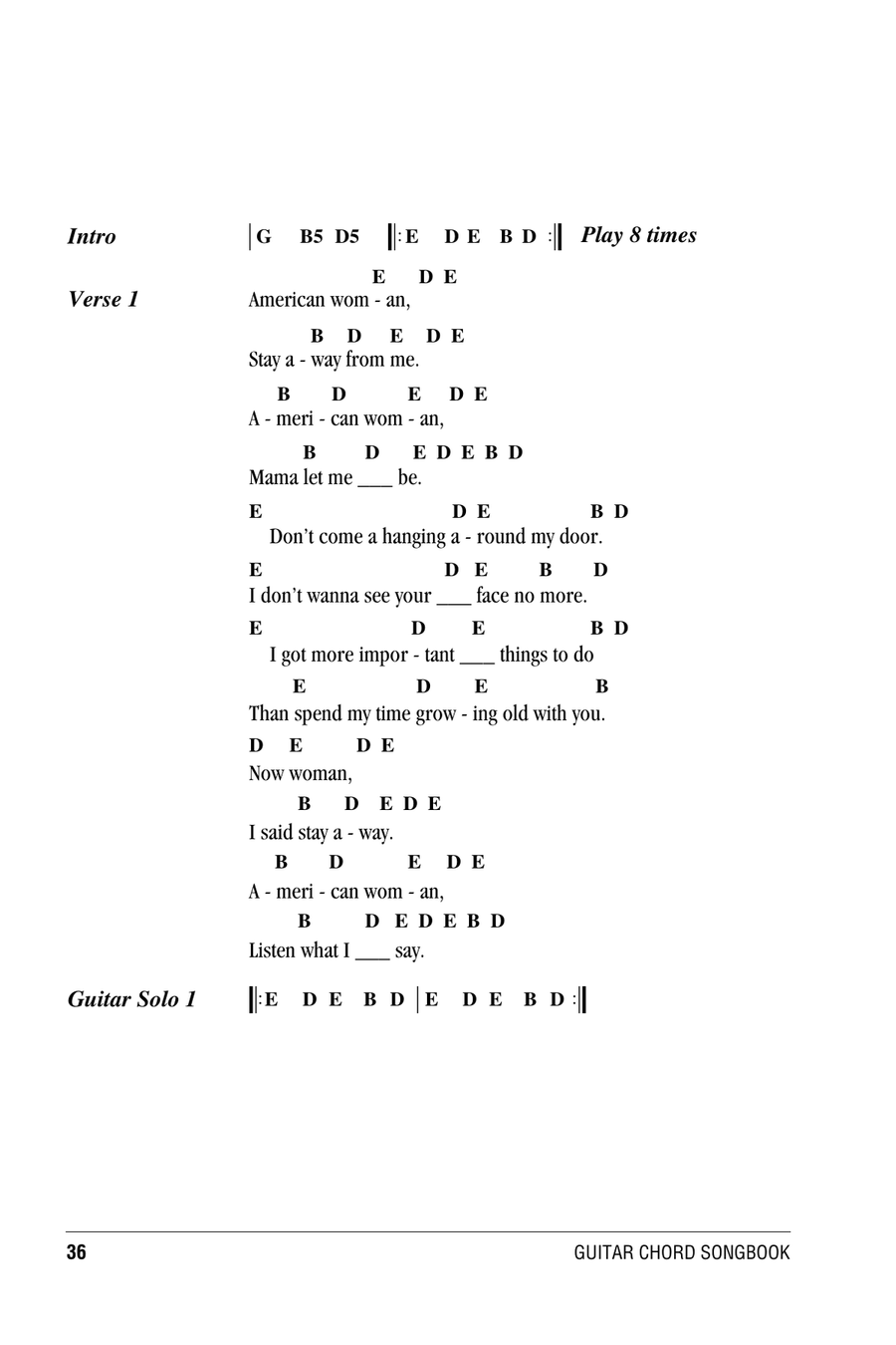 American Woman American Woman Acoustic Guitar scores gallery preview page 2