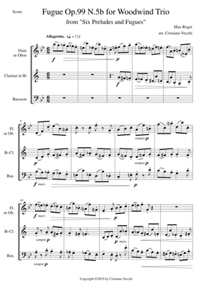 Fugue Op.99 N.5b for Woodwind Trio