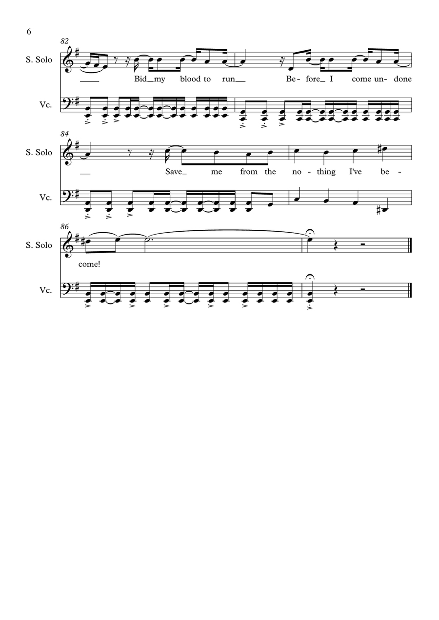 Bring Me To Life Bring Me To Life Voice scores gallery preview page 6