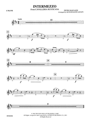 Book cover for Intermezzo (from Cavalleria Rusticana): Flute