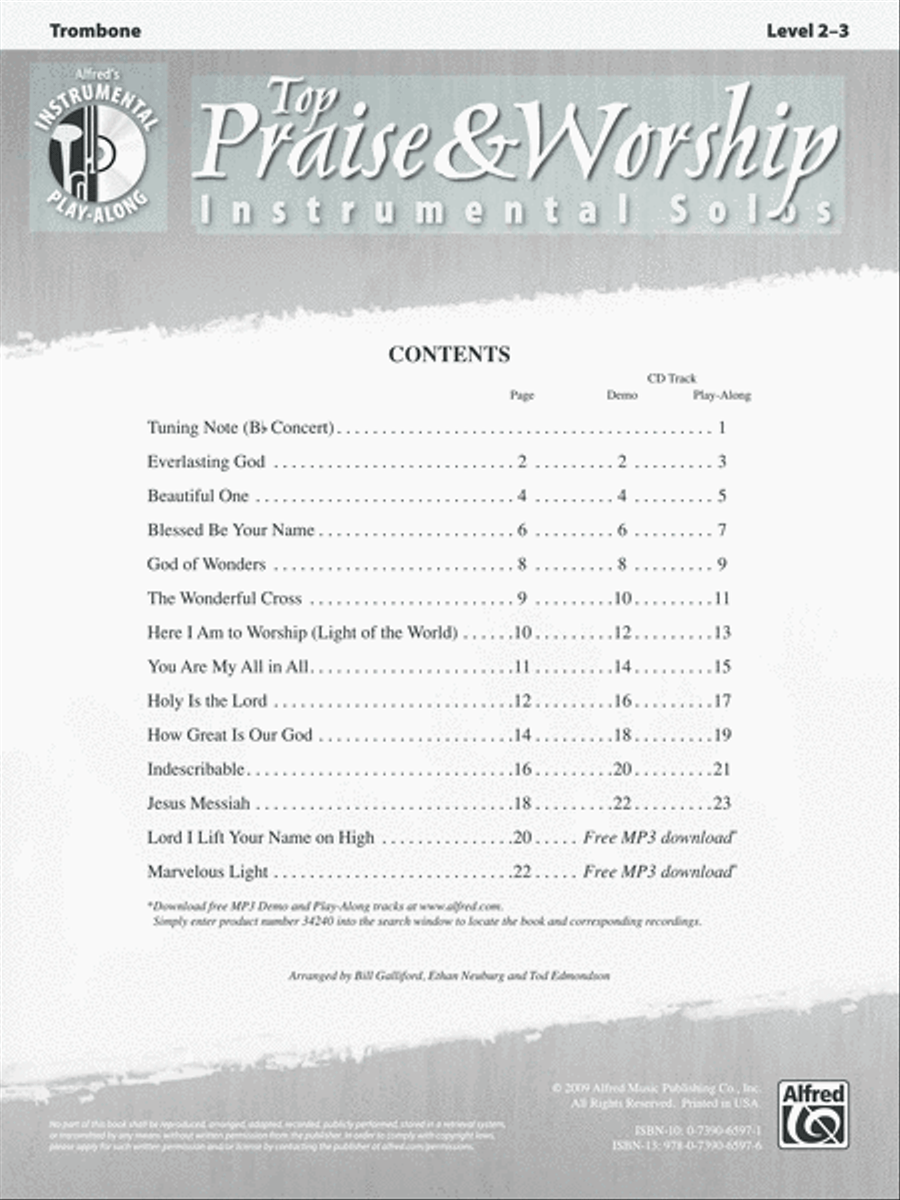 Top Praise & Worship Instrumental Solos Trombone scores gallery preview page 2