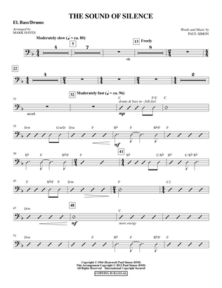 The Sound Of Silence (arr. Mark Hayes) - Bass Drum