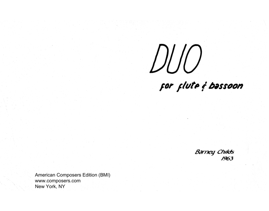 [Childs] Duo for Flute and Bassoon Woodwind Duet scores gallery preview page 1