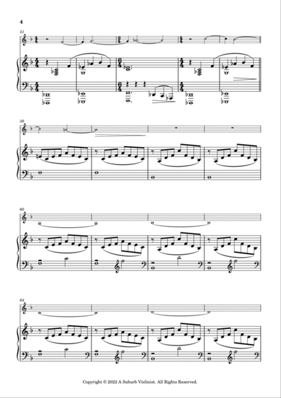 Sepi - An Easy Slow Piece for Violin and Piano - Original Composition Violin Solo scores gallery preview page 4