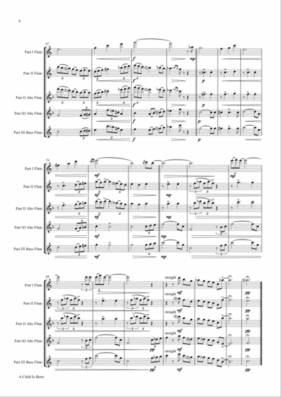 A Child Is Born Woodwind Trio scores gallery preview page 4