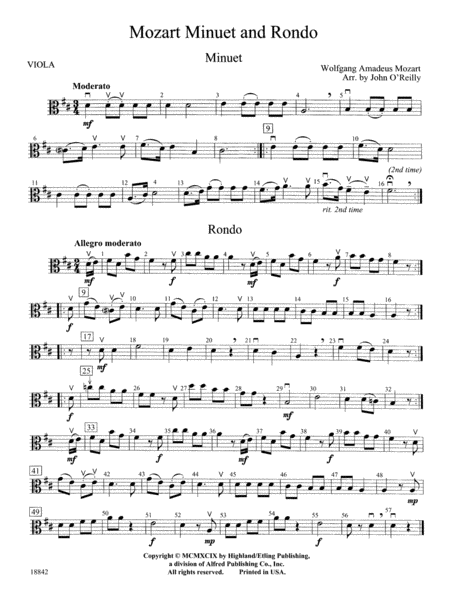 Mozart Minuet & Rondo: Viola
