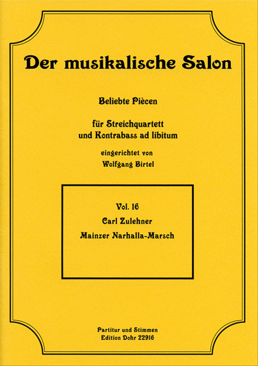 Mainzer Narrhalla-Marsch (für Streichquartett) String Quartet scores gallery preview page 1