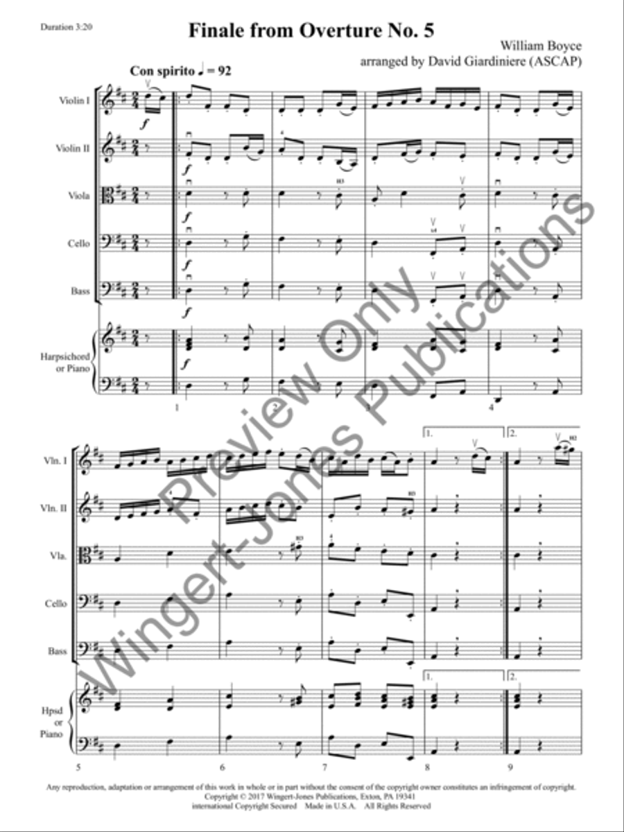 Finale from Overture No.5 String Orchestra scores gallery preview page 4