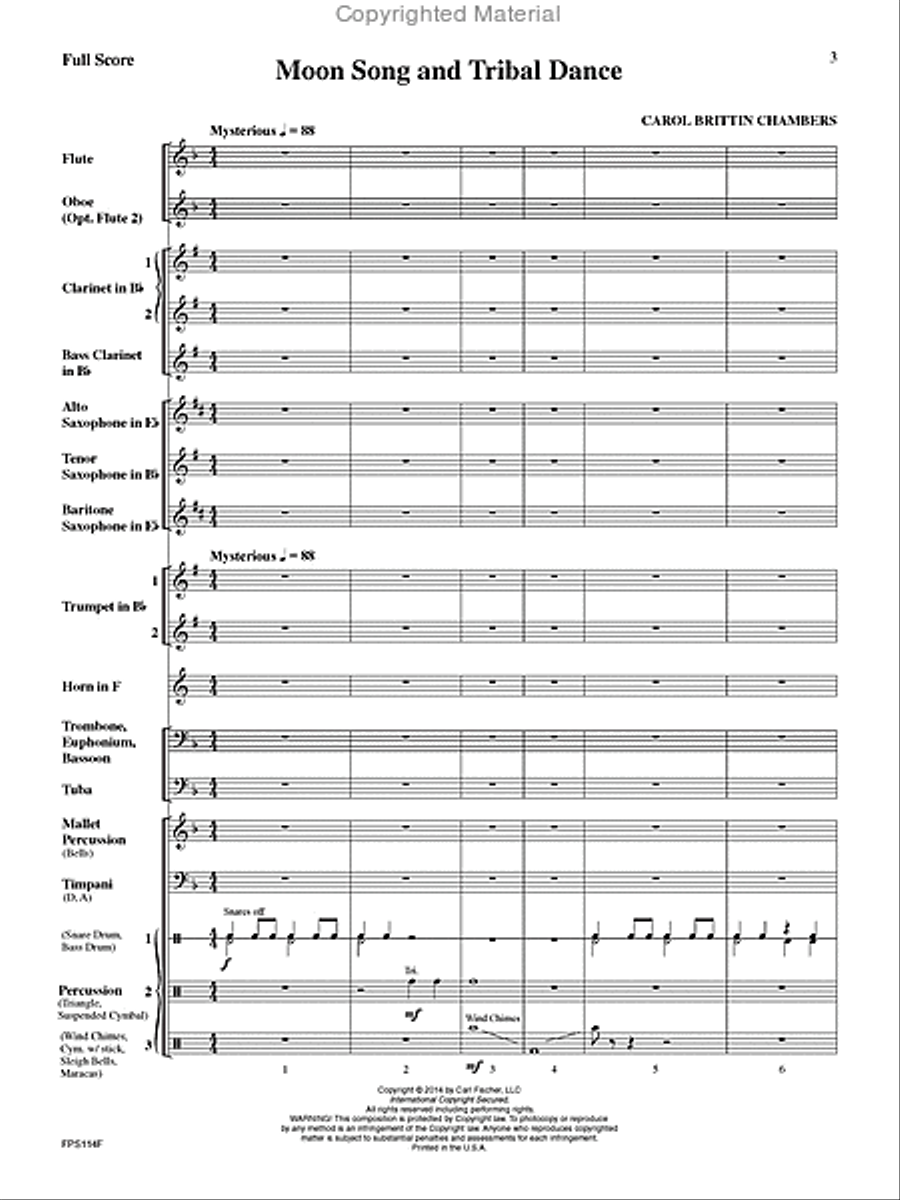 Moon Song and Tribal Dance Concert Band scores gallery preview page 2