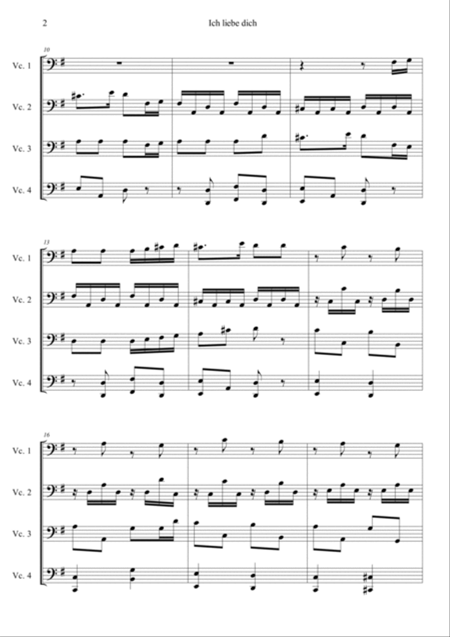 Ich Liebe Dich Cello scores gallery preview page 2