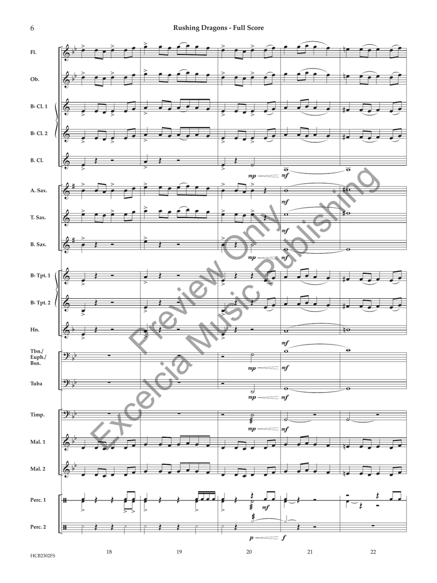 Rushing Dragons (Score) Concert Band scores gallery preview page 7
