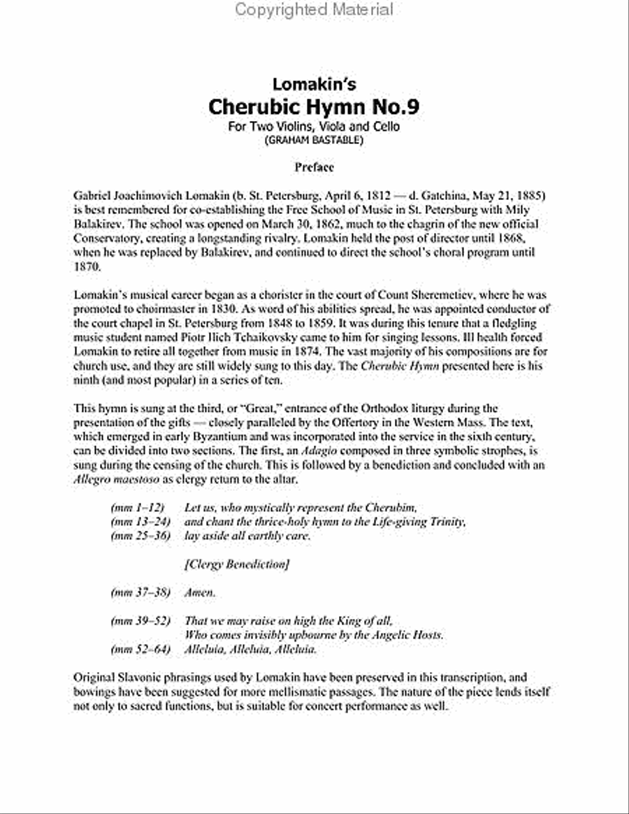Cherubic Hymn No. 9 String Quartet scores gallery preview page 3