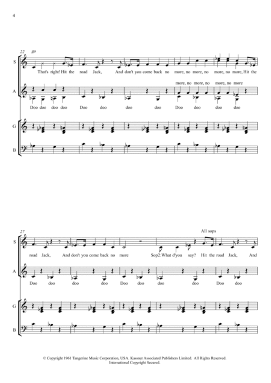 Hit The Road Jack SSA scores gallery preview page 4