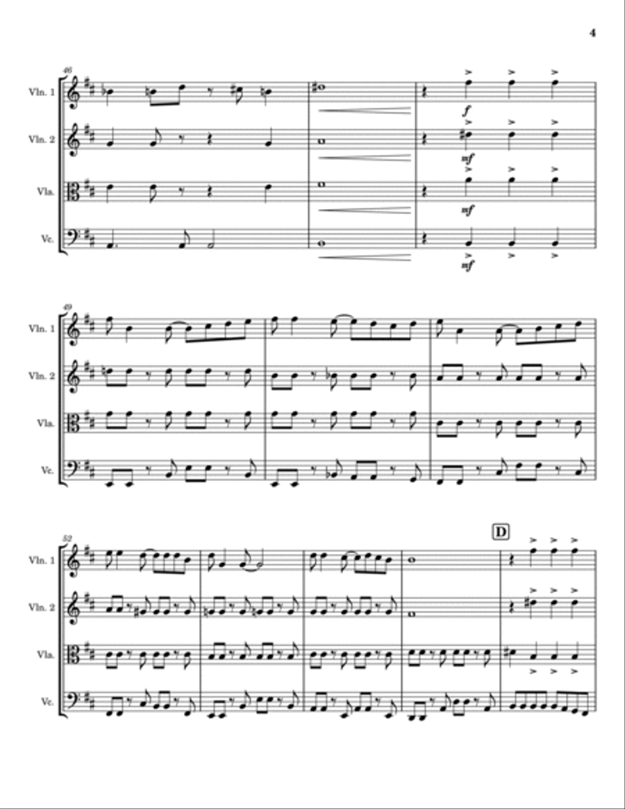 Can't Take My Eyes Off Of You String Quartet scores gallery preview page 4