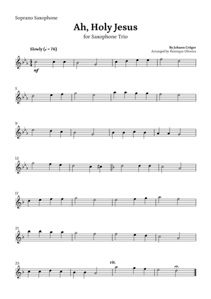 Ah, Holy Jesus (Saxophone Trio) - Easter Hymn image number null