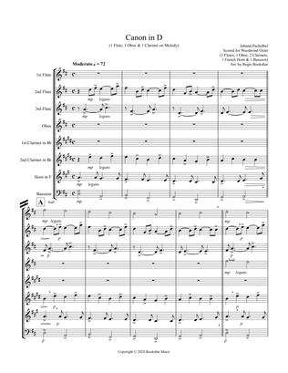 Canon in D (Pachelbel) (D) (Woodwind Octet - 3 Flute, 1 Oboe, 2 Clar, 1 Hrn, 1 Bassoon) (1 Flute, 1