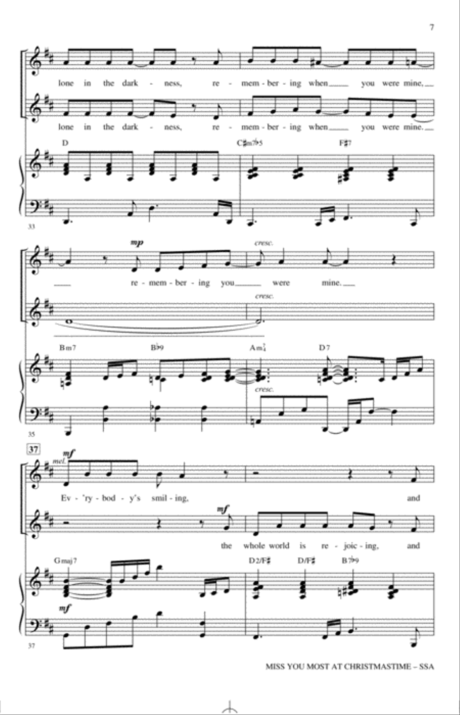 Miss You Most At Christmas Time SSA scores gallery preview page 6