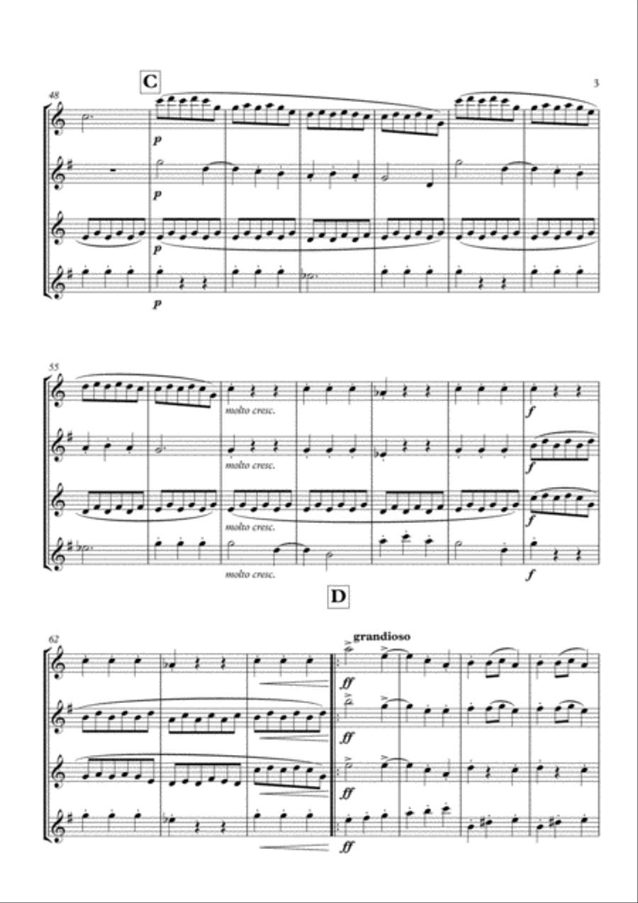 Slavonic Dance No. 8 in G Minor arranged for Saxophone Quartet Saxophone Quartet scores gallery preview page 5