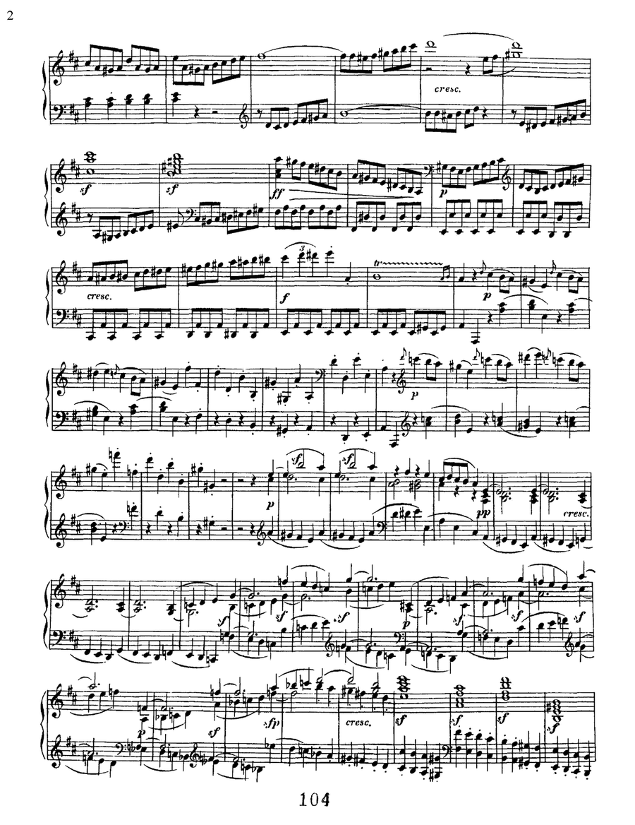 Sonata No. 7 In D Major, Op. 10, No. 3 Piano Solo scores gallery preview page 2
