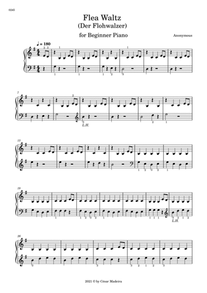Flea Waltz (Der Flohwalzer) - Easy Piano (Full Score) image number null