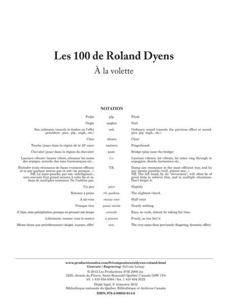 Les 100 de Roland Dyens - À la volette
