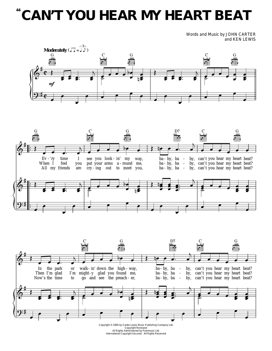 Can't You Hear My Heart Beat Acoustic Guitar scores gallery preview page 1