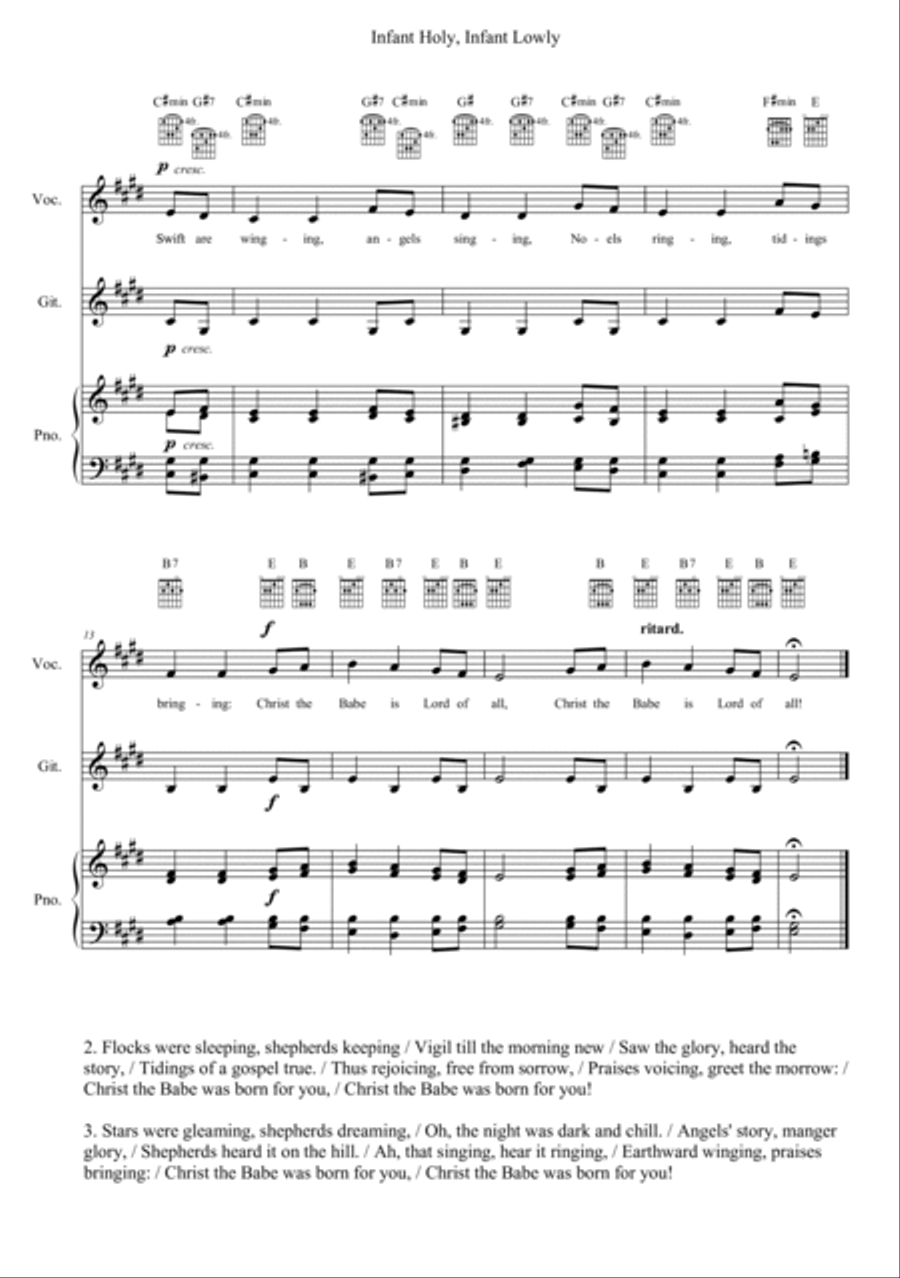Infant Holy, Infant Lowly Alto Voice scores gallery preview page 2