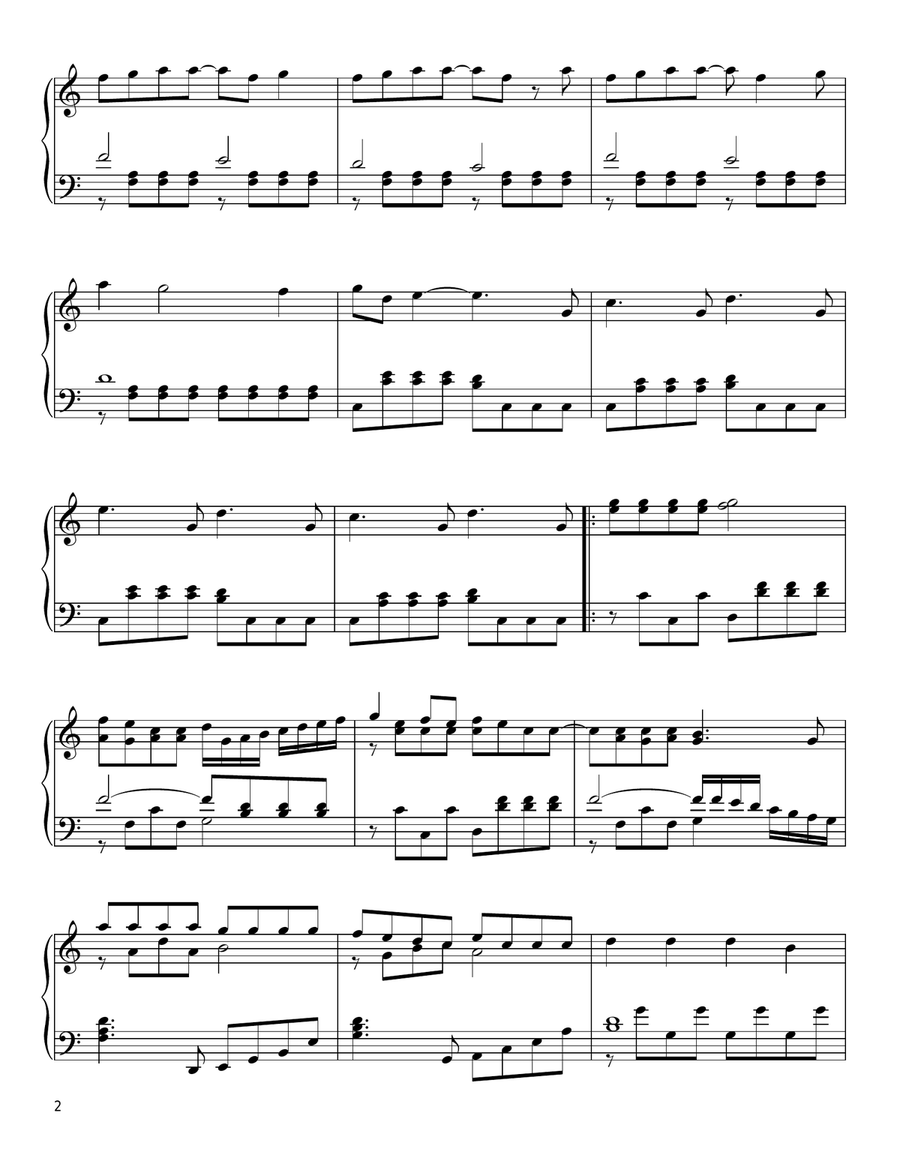 Pure And Easy (in the style of Antonio Vivaldi) Piano Solo scores gallery preview page 2