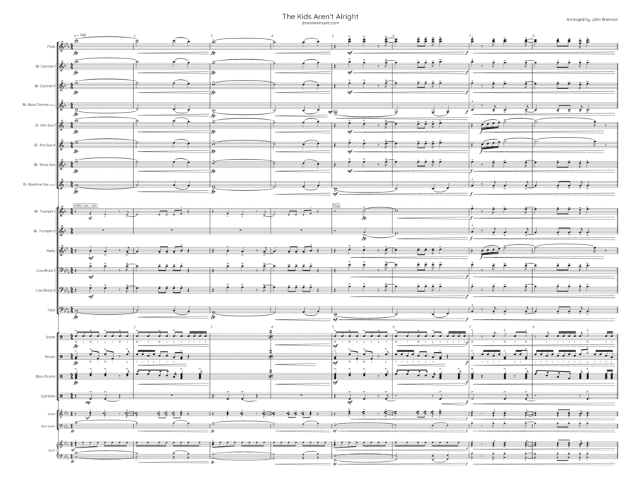 The Kids Aren't Alright Marching Band scores gallery preview page 1