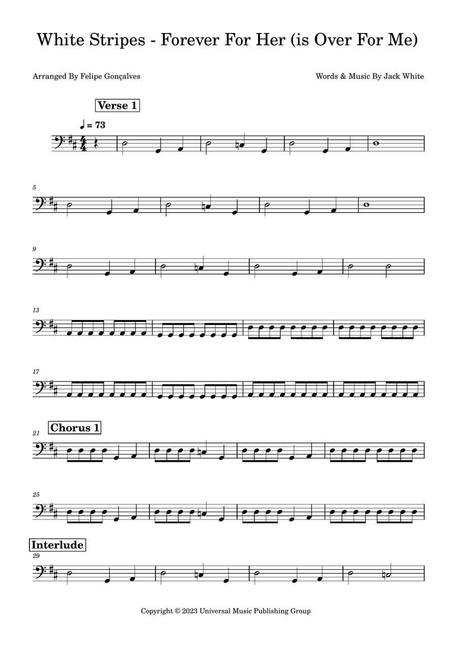 Forever For Her (Is Over For Me) Bass Guitar scores gallery preview page 1